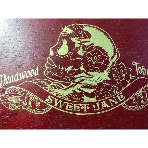 DEADWOOD SWEET JANE TOBACCO EMPTY WOODEN CIGAR BOX With Hinges* EUC - Picture 3 of 9